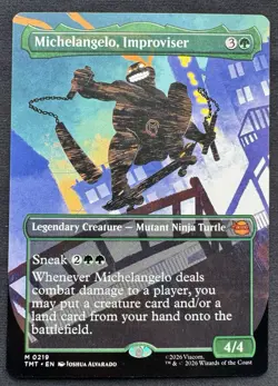 MTG TMNT Michelangelo, Improviser Borderless M 0219 - Image 1
