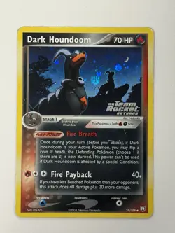 Pokemon TCG Dark Houndoom 037/109 Team Rocket Returns Reverse Holo Stamp - Image 1