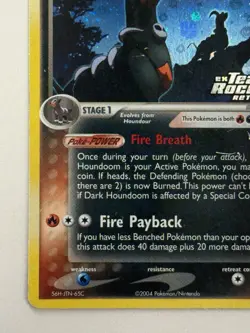 Pokemon TCG Dark Houndoom 037/109 Team Rocket Returns Reverse Holo Stamp - Image 5