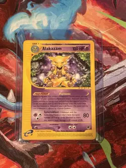 2002 Pokemon TCG Expedition Base Set Alakazam Non-Holo Rare Card 33/165 - Image 1