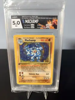 Machamp 1999 Pokemon English Base Set 1st Edition Holo 8/102 HGA 5 🔥🔥 - Image 1