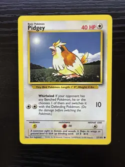 Pokemon Card Pidgey 57/102 Base Set Vintage Unlimited - Image 1