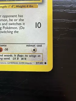 Pokemon Card Pidgey 57/102 Base Set Vintage Unlimited - Image 5