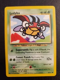 Pokemon Neo Genesis Ledyba 63/111 Regular Common Basic 40 HP Wizards 2000 63/111 - Image 1