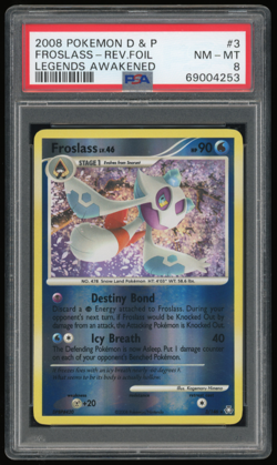 2008 POKEMON D & P LEGENDS AWAKENED #3/146 FROSLASS REVERSE FOIL PSA 8 - Image 1
