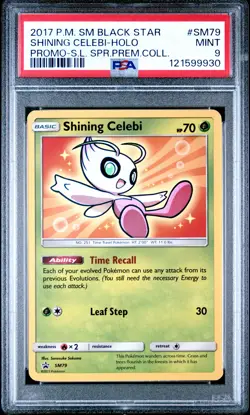 2017 POKEMON SM BLACK STAR PROMO #SM79 SHINING CELEBI-HOLO PSA 9 - Image 1