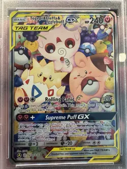 Pokemon 2019 SM Togepi Cleffa Igglybuff GX Tag Team Rare #143a PSA 9 - Image 3