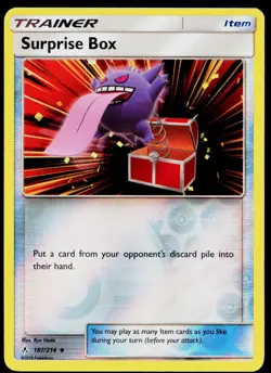 2019 Pokemon Gaming Sun & Moon Unbroken Bonds Surprise Box Reverse Holo #187/214 - Image 1