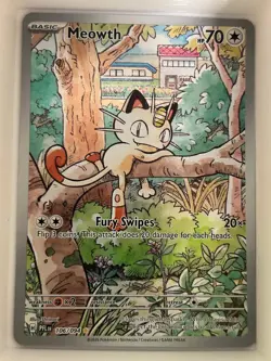 Meowth 106/094 Illustration Rare Phantasmal Flames Pokemon NM - Image 1