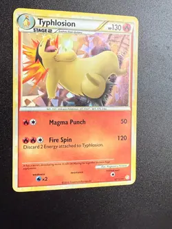 TYPHLOSION Pokemon: HeartGold & SoulSilver Holo Rare 032/123 (CRACKED ICE HOLO) - Image 4