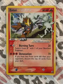 Pokemon TCG Entei Star 113/115 EX Unseen Forces Holo Ultra Rare 80 HP Fukuda - Image 1