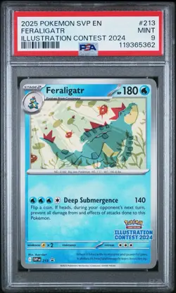 2025 POKEMON SVP EN Illustration Contest Promo #213 FERALIGATR PSA 9 - Image 1