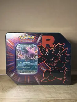 Pokemon Team Rocket Tin [Team Rockets Nidoking EX] SEALED - Image 1