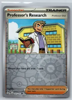 NM Professor's Research 122/131 Reverse Holo Prismatic Evolutions Pokemon 2025 - Image 1