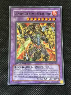 YuGiOh! - Gladiator Beast Heraklinos TDGS-ENSE2 Super Rare Limited Edition Mint - Image 1