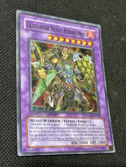 YuGiOh! - Gladiator Beast Heraklinos TDGS-ENSE2 Super Rare Limited Edition Mint - Image 4