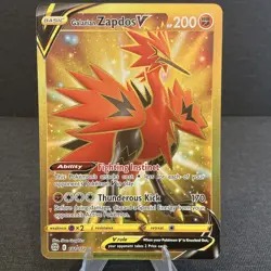 Galarian Zapdos V 182/172 Brilliant Stars Gold Secret Rare Holo Pokemon TCG Card - Image 1