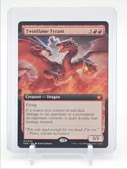 TWINFLAME TYRANT 2024 MTG FOUNDATIONS BORDERLESS MYTHIC RARE 3/5 Q7098 - Image 1