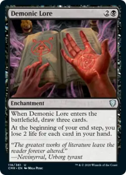 Demonic Lore FOIL Commander Legends NM Black Uncommon MAGIC MTG CARD ABUGames - Image 1