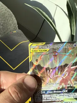 Espeon & Deoxys GX SM240 Black Star Promo Holo Pokemon Card Tag Team - Image 4