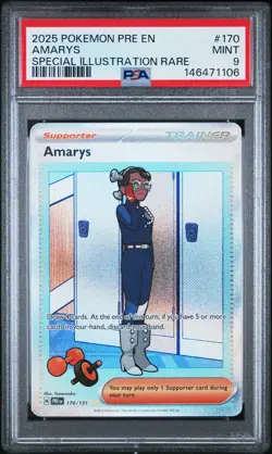 2025 POKEMON PRE EN-PRISMATIC EVOLUTIONS SPECIAL ILLUSTRATION RARE AMARYS PSA 9 - Image 1