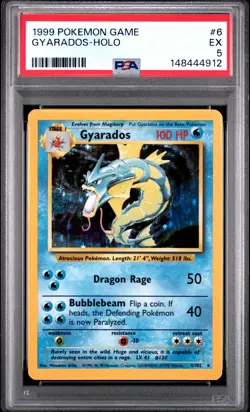 1999 POKEMON BASE SET UNLIMITED #6 GYARADOS-HOLO PSA 5 - Image 1