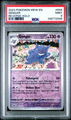 2023 POKEMON MEW EN-151 REVERSE HOLO #094 GENGAR PSA 9 - Image 1