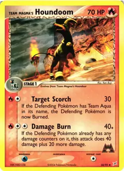 Pokemon TCG Team Magma's Houndoom 34/95 EX Team Magma vs Team Aqua MP/HP - Image 1