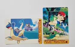 Pocket Monsters Caterpie #10 Lapras #18 Holo Prism Vending Sticker - Image 2