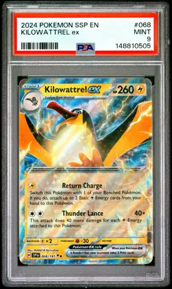 2024 POKEMON SSP EN-SURGING SPARKS #068 KILOWATTREL EX PSA 9 - Image 1