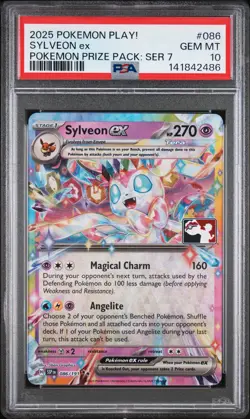 2025 POKEMON PLAY! POKEMON PRIZE PACK: SERIES 7 #086 SYLVEON EX PSA 10 - Image 1