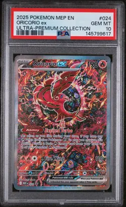 2025 POKEMON MEP EN-ME BLACK STAR PROMO #024 ORICORIO EX PSA 10 - Image 1