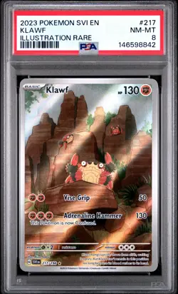 2023 POKEMON SVI EN-SCARLET & VIOLET ILLUSTRATION RARE #217 KLAWF PSA 8 - Image 1
