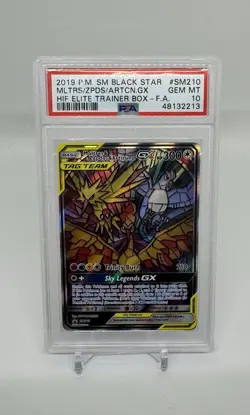 PSA 10 GEM MINT Moltres Zapdos Articuno - SM210 Promo Hidden Fates 2019 Pokemon - Image 1