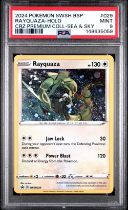2024 POKEMON SWSH PROMO CROWN ZENITH PREMIUM COLLECTION #029 RAYQUAZA-HOLO PSA 9 - Image 1