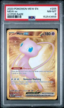 2023 POKEMON MEW EN-151 HYPER RARE #205 MEW EX PSA 8 - Image 1