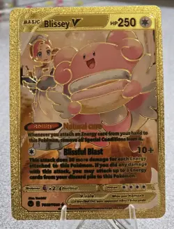 Blissey V Gold Foil Fan Art Vinyl Textured Collector Pokemon Card HP250 - Image 1