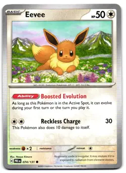 Eevee 074/131 - Prismatic Evolutions Common Pokemon TCG - LP Card - Image 1