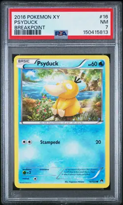 2016 POKEMON XY BREAKPOINT #16 PSYDUCK PSA 7 - Image 1