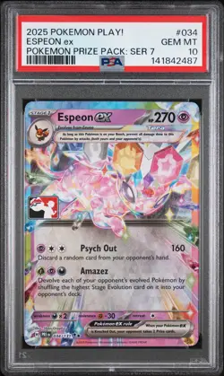 2025 POKEMON PLAY! POKEMON PRIZE PACK: SERIES 7 #034 ESPEON EX PSA 10 - Image 1