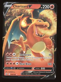 2023 SWSH Crown Zenith Charizard V Holo Rare #018/159 - Image 1