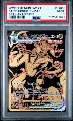2022 POKEMON SWSH BRILLIANT STARS FA/SINGLE STRIKE #TG29 URSHIFU VMAX PSA 9 - Image 1