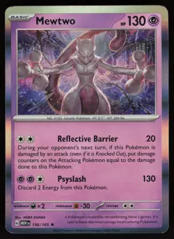 MEWTWO 150/165 RARE 151 POKEMON HOLO NM/M - Image 1