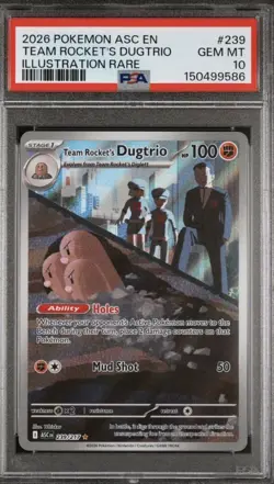 2026 POKEMON ASC EN-ASCENDED HEROES 239 TEAM ROCKET'S DUGTRIO PSA 10 - Image 1
