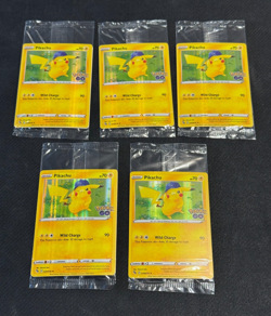 2022 Pokemon TCG PIKACHU 028/078 HOLO PROMO LOT OF 5 SEALED POKEMON GO STAMPED - Image 1