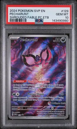 2024 POKEMON SHROUDED FABLE POKEMON CENTER ETB PROMO PECHARUNT PSA 10 - Image 1