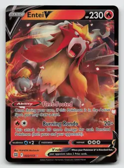 Entei V - 022/172 - Pokemon Brilliant Stars Sword & Shield Ultra Rare Card NM - Image 1