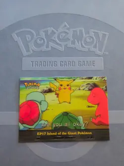 Pokemon Topps TV Animation EP17 Island of the Giant Pokemon Holo Blue Logo - Image 1