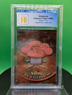 CGC 10 Pristine Vileplume Pokemon Topps Series 1 Fourth Print Silver Foil 1999 - Image 1