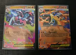 Mega Charizard X Ex 029 & Mega Charizard Y Ex 030 Black Star Promo Pokemon - Image 1